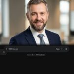 Портрет уверенного бизнесмена компании Уборка После на нейтральном фоне в студийном освещении